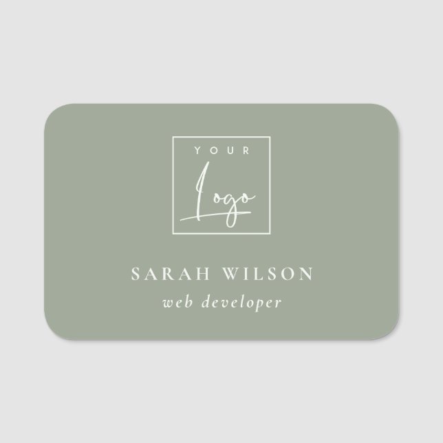 Einfaches Werbelogo von Saga Green Namensschild (Vorderseite)