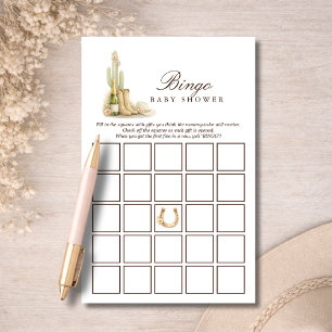 Einfaches Western-Baby-Shower-Bingo-Aktivitäts-Spi