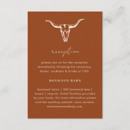 Einfaches Western Bohemische Kuh Schädel Empfang Begleitkarte