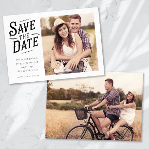 Einfaches Western Typografie-Foto Save The Date