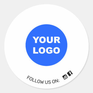 Einfaches White Add Your Logo Social Media Icon Runder Aufkleber