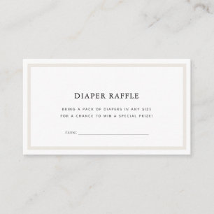 Einfaches White Baby Dusche Windeln Raffle Ticket Begleitkarte