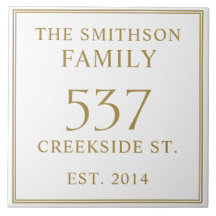 Einfaches White Date etablierte Address House Plaq