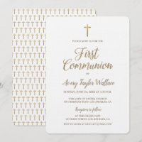 Einfaches White Gold Cross Moderne Erste Kommune