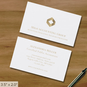 Einfaches White Gold Diamond Logo Visitenkarte