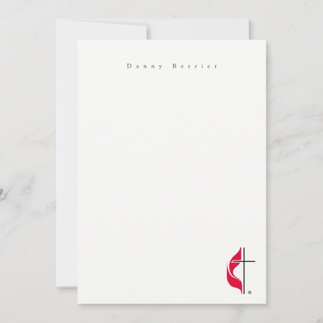 Einfaches White-Logo-Kreuz Mitteilungskarte (Vorderseite)