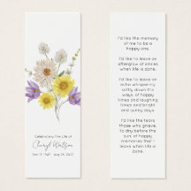 Einfaches Wildblumen-Gedenkbuchzeichen