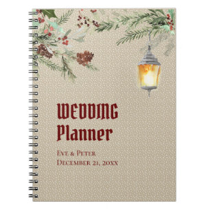 Einfaches Winter mit Lantern Hochzeitsplaner Notizblock