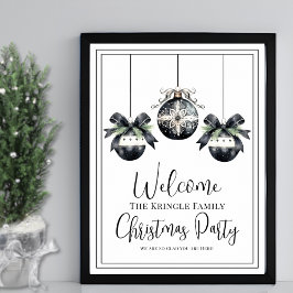 Einfaches Winter Weihnachts-Party Begrüßungszeiche Poster