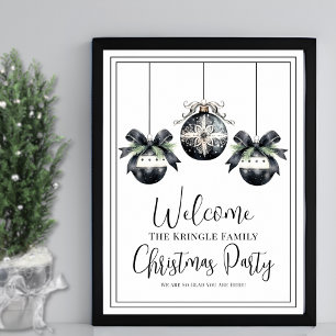 Einfaches Winter-Weihnachtsfeier-Willkommensschild Poster