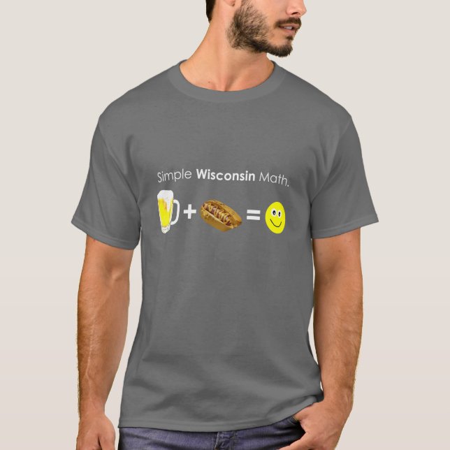 Einfaches Wisconsin-Mathe T-Shirt (Vorderseite)