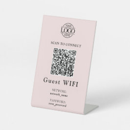 Einfaches WLAN-Passwort & Netzwerk | Geschäft QR-C Sockelschild