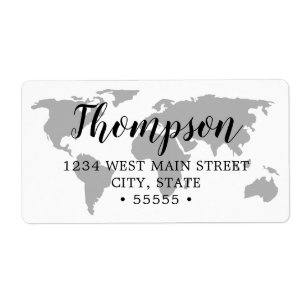 einfaches World Map Return Label