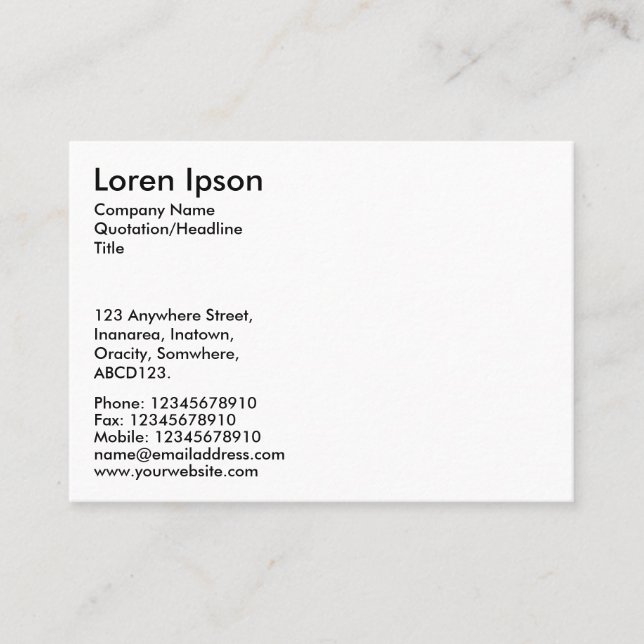 Einfaches Wort Visitenkarte (Vorderseite)