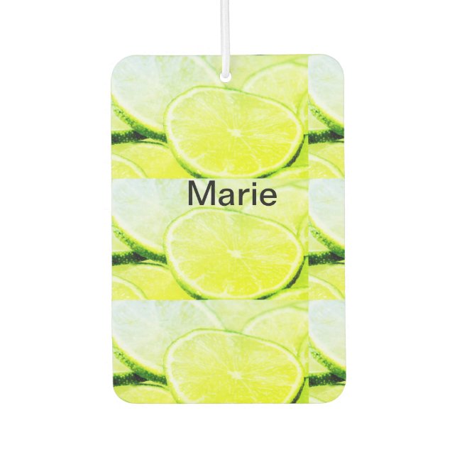 Einfaches yellow green lemon add name minimum cust autolufterfrischer (Vorderseite)