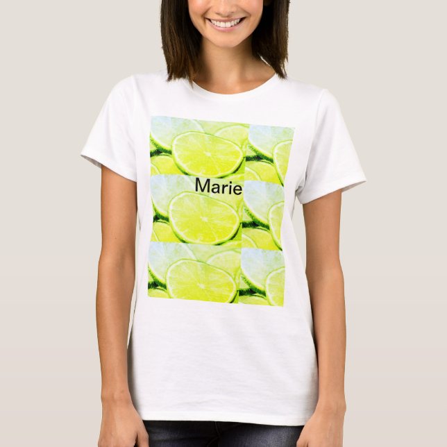 Einfaches yellow green lemon add name minimum cust T-Shirt (Vorderseite)