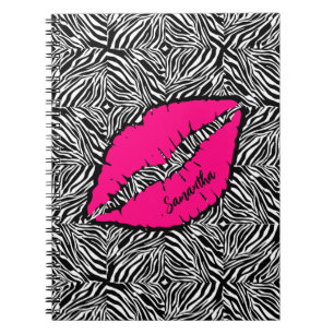 Einfaches Zebra mit rosa Lippen Personalisiert Notizblock
