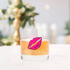 Einfaches Zebra mit rosa Lippen Personalisiert Whiskyglas