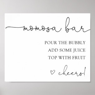 Einfaches Zeichen für Momosa Bar Drink Poster