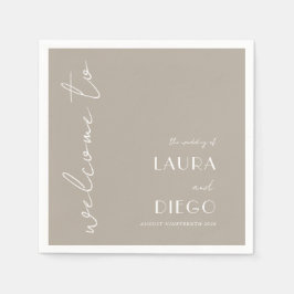 einfaches Zeichen für neutrale Hochzeiten Serviette