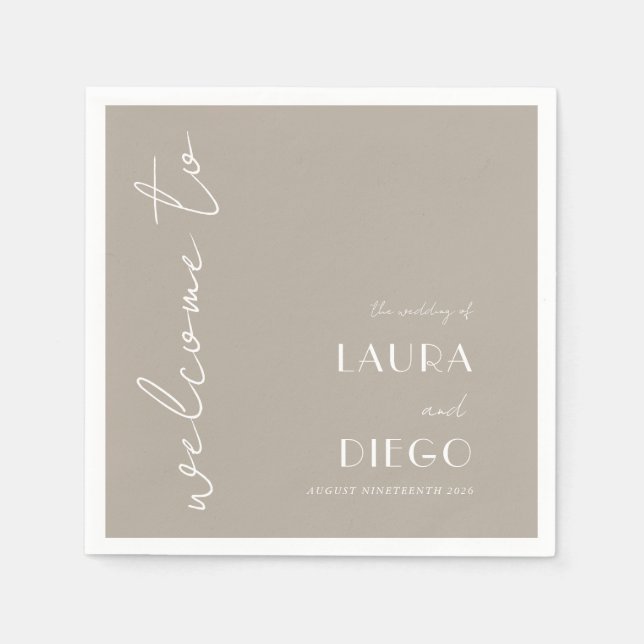 einfaches Zeichen für neutrale Hochzeiten Serviette (Vorderseite)