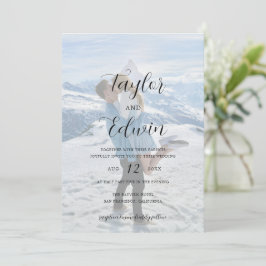 Einfaches zeitgenössisches Foto Moderne Hochzeit Einladung