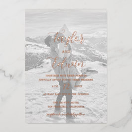 Einfaches zeitgenössisches Foto Moderne Hochzeitsf Folieneinladung