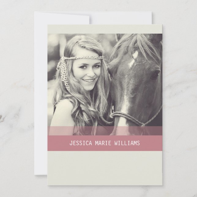 Einfaches Zickzack Abschluss | Rot Einladung (Vorderseite)