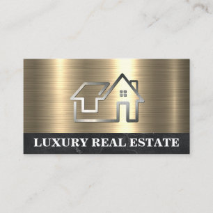 Einfaches Zuhause-Logo Goldmarmor Visitenkarte
