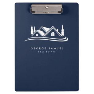Einfaches Zuhause Logo Navy Blue Realtor, Real Anw Klemmbrett