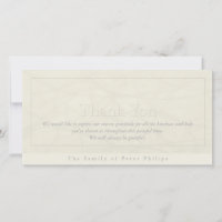 Einfachheit 1 Beileid danken Ihnen Foto-Karte