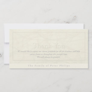 Einfachheit 1 Beileid danken Ihnen Foto-Karte Dankeskarte