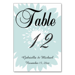 Einfachheit Blue Blume Tischnummer