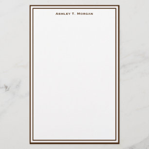 Einfachheit Braun Personalisierte Stationierung Briefpapier