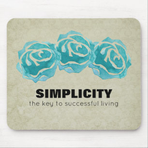 Einfachheit der Typografie Zitat mit Aquamarinen R Mousepad