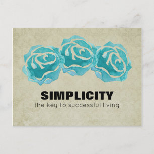 Einfachheit der Typografie Zitat mit Aquamarinen R Postkarte