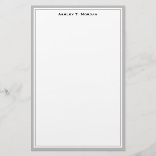 Einfachheit DIY Frame Personalisiert grau Briefpapier