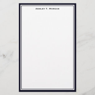 Einfachheit Dk Blau / Weiße Personalisierte Korres Briefpapier
