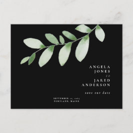 Einfachheit & Foliage Black Wedding Rettete unser Postkarte