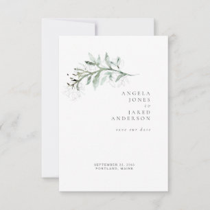 Einfachheit & Foliage White Wedding Rettete unser Save The Date
