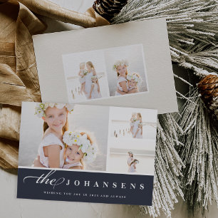 Einfachheit   Holiday Foto Collage Card Feiertagskarte