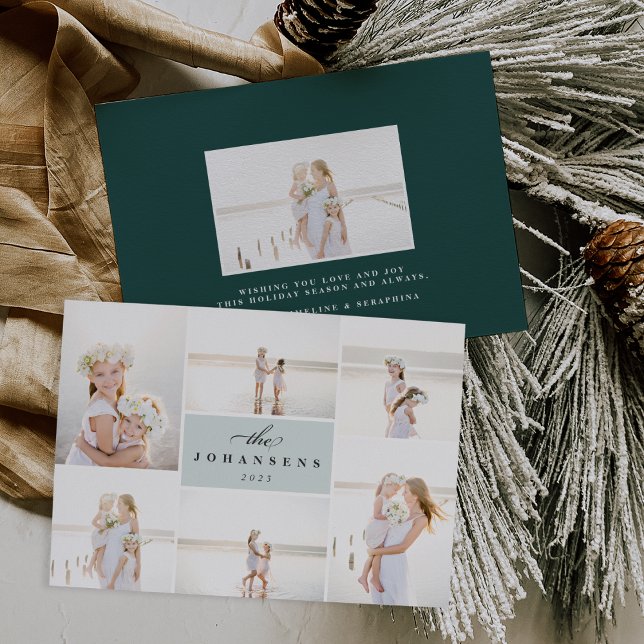 Einfachheit | Holiday Foto Collage Card Feiertagskarte (Von Creator hochgeladen)