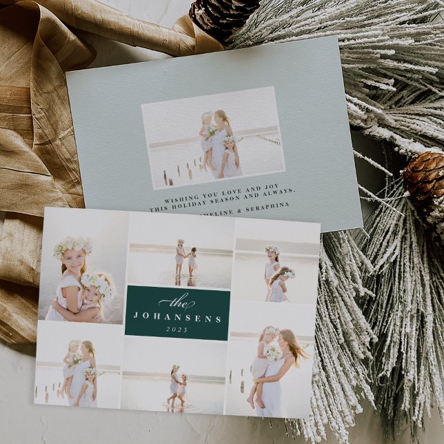 Einfachheit | Holiday Foto Collage Card Feiertagskarte (Von Creator hochgeladen)