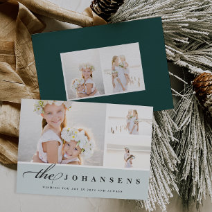 Einfachheit   Holiday Foto Collage Card Feiertagskarte