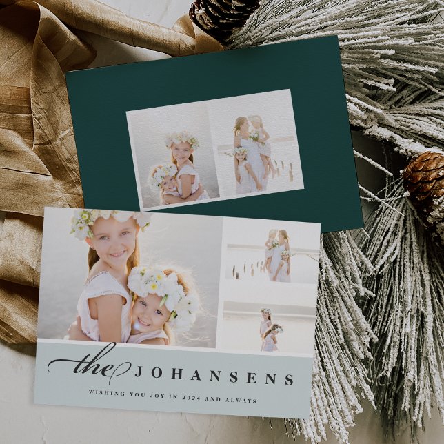 Einfachheit | Holiday Foto Collage Card Feiertagskarte (Von Creator hochgeladen)