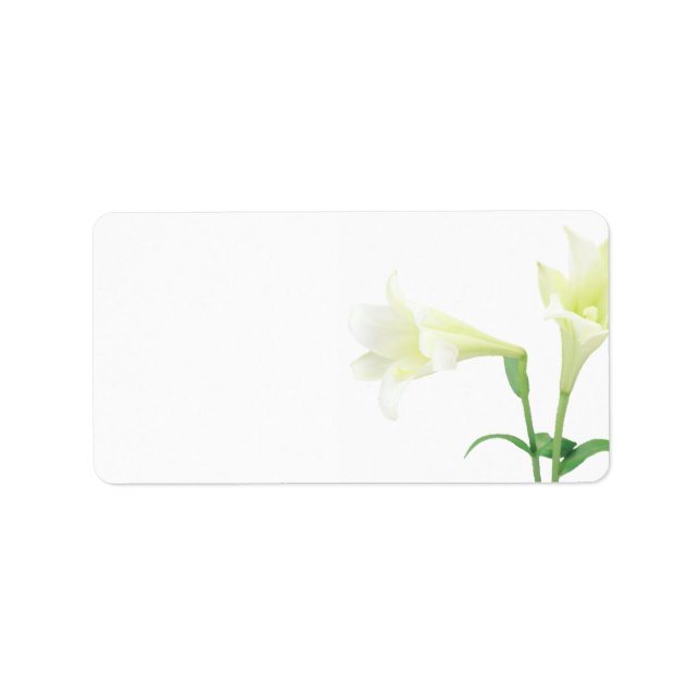 Einfachheit l Elegant White Lily Wedding oder Gene Adressaufkleber (Vorne)