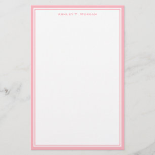 Einfachheit Pink White Personalisiert Stationery Briefpapier