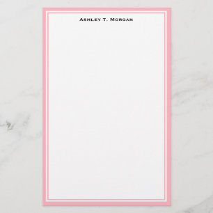 Einfachheit Pink White Personalisiert Stationery Briefpapier