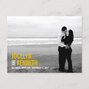 Einfachheit Save the Date Postkarte - Senf