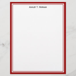 Einfachheit Tiefrot Personalisierter Letterhead